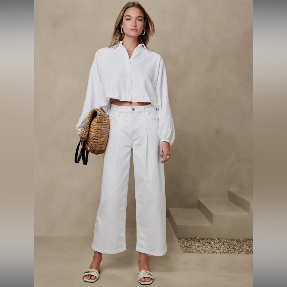Banana Republic High-Rise Wide-Leg Cropped Jean 29/8